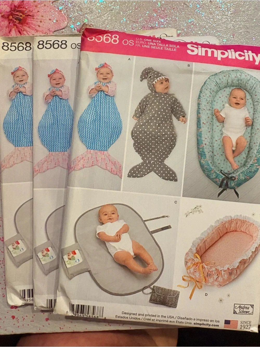 BN UNCUT SIMPLICITY 8568 OS BABY ACCESSORIES SEWING PATTERNS